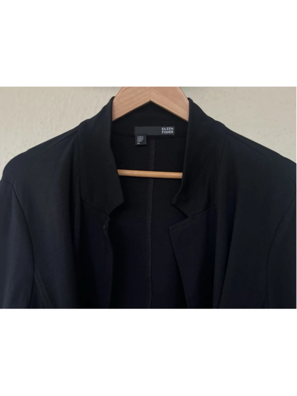 Eileen Fisher Black Tie Front Open Duster Cardigan XL Minimalist Classic Career